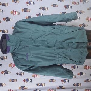 Vintage Columbia Long Peak Women's MD green 3-in1 fleece-lined ski wonter coat